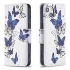 For iPhone 15 Colored Drawing Pattern Flip Leather Phone Case(Butterflies) - 1