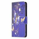 For iPhone 16 Plus Colored Drawing Pattern Flip Leather Phone Case(Purple Butterfly) - 3