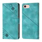 For iPhone SE 2024 Skin-feel Embossed Leather Phone Case(Green) - 1