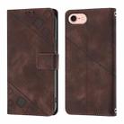 For iPhone SE 2024 Skin-feel Embossed Leather Phone Case(Brown) - 1