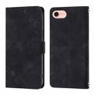For iPhone SE 2024 Skin-feel Embossed Leather Phone Case(Black) - 1