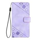 For iPhone 16 Pro Max Skin-feel Embossed Leather Phone Case(Light Purple) - 3