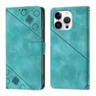 For iPhone 16 Pro Max Skin-feel Embossed Leather Phone Case(Green) - 2