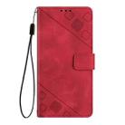 For iPhone 16 Pro Max Skin-feel Embossed Leather Phone Case(Red) - 3