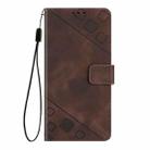 For iPhone 16 Pro Max Skin-feel Embossed Leather Phone Case(Brown) - 3