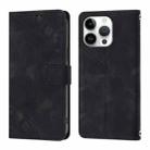 For iPhone 16 Pro Max Skin-feel Embossed Leather Phone Case(Black) - 2