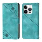 For iPhone 16 Pro Skin-feel Embossed Leather Phone Case(Green) - 2