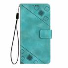 For iPhone 16 Pro Skin-feel Embossed Leather Phone Case(Green) - 3