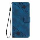 For iPhone 16 Pro Skin-feel Embossed Leather Phone Case(Blue) - 3