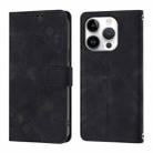 For iPhone 16 Pro Skin-feel Embossed Leather Phone Case(Black) - 2