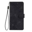 For iPhone 16 Plus Skin-feel Embossed Leather Phone Case(Black) - 3