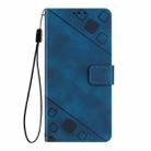 For iPhone 16 Skin-feel Embossed Leather Phone Case(Blue) - 3