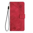 For iPhone 16 Skin-feel Embossed Leather Phone Case(Red) - 3