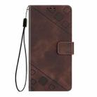 For iPhone 16 Skin-feel Embossed Leather Phone Case(Brown) - 3