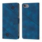 For iPod Touch 7 / 6 / 5 Skin-feel Embossed Leather Phone Case(Blue) - 2