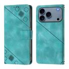 For iPhone 17 Pro Skin-feel Embossed Leather Phone Case(Green) - 2