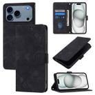 For iPhone 17 Pro Skin-feel Embossed Leather Phone Case(Black) - 1