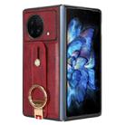 For vivo X Fold Wristband Leather Back Phone Case(Red) - 1
