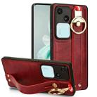 For vivo S18 5G / V23 5G Wristband Leather Back Phone Case(Red) - 1