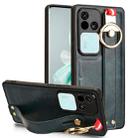 For vivo S18 Pro 5G / V30 Pro 5G Wristband Leather Back Phone Case(Blue) - 1