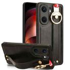 For vivo iQOO Neo9 Pro Wristband Leather Back Phone Case(Black) - 1