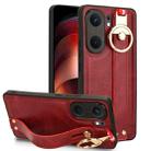 For vivo iQOO Neo9 Pro Wristband Leather Back Phone Case(Red) - 1