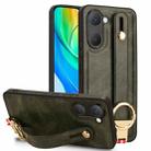 For vivo Y03 4G Wristband Leather Back Phone Case(Green) - 1