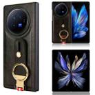 For vivo X Fold3 Pro Wristband Leather Back Phone Case(Black) - 1