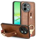 For vivo Y38 5G / Y200i 5G Wristband Leather Back Phone Case(Brown) - 1