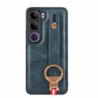 For vivo V40 Lite 5G / 4G IDN Wristband Leather Back Phone Case(Blue) - 3