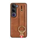 For vivo V40 Lite 5G / 4G IDN Wristband Leather Back Phone Case(Brown) - 3