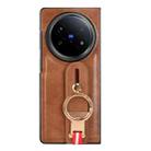For vivo X Fold5 Wristband Leather Back Phone Case(Brown) - 3