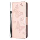 For iPhone 16 Pro Max Embossing Two Butterflies Pattern Leather Phone Case(Rose Gold) - 3