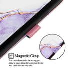 For iPhone 16e PT003 Marble Pattern Flip Leather Phone Case(White Purple) - 3