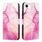 For iPhone SE 2024 PT003 Marble Pattern Flip Leather Phone Case(Pink Purple Gold LS001) - 1