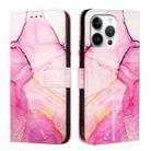 For iPhone 16 Pro Max PT003 Marble Pattern Flip Leather Phone Case(Pink Purple Gold LS001) - 2