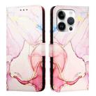 For iPhone 16 Pro PT003 Marble Pattern Flip Leather Phone Case(Rose Gold LS005) - 2