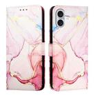 For iPhone 16 Plus PT003 Marble Pattern Flip Leather Phone Case(Rose Gold LS005) - 2