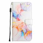 For iPhone 16 PT003 Marble Pattern Flip Leather Phone Case(Galaxy Marble White LS004) - 3