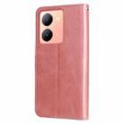 For vivo Y78 5G Global Fashion Calf Texture Zipper Leather Phone Case(Rose Gold) - 3