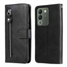 For vivo Y200 / V29e Global Fashion Calf Texture Zipper Leather Phone Case(Black) - 1