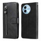 For vivo Y38 5G / T3x 5G Global Fashion Calf Texture Zipper Leather Phone Case(Black) - 1