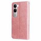 For vivo V40 Lite 4G / 5G IDN Fashion Calf Texture Zipper Leather Phone Case(Rose Gold) - 3