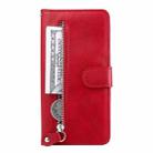 For vivo V40 Lite 4G / 5G IDN Fashion Calf Texture Zipper Leather Phone Case(Red) - 2