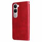 For vivo V40 Lite 4G / 5G IDN Fashion Calf Texture Zipper Leather Phone Case(Red) - 3