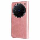 For vivo X200 Fashion Calf Texture Zipper Leather Phone Case(Rose Gold) - 3