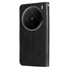 For vivo X200 Fashion Calf Texture Zipper Leather Phone Case(Black) - 3