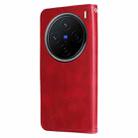 For vivo X200 Fashion Calf Texture Zipper Leather Phone Case(Red) - 3