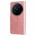 For vivo X200 Pro Fashion Calf Texture Zipper Leather Phone Case(Rose Gold) - 3
