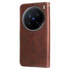 For vivo X200 Pro Fashion Calf Texture Zipper Leather Phone Case(Brown) - 3